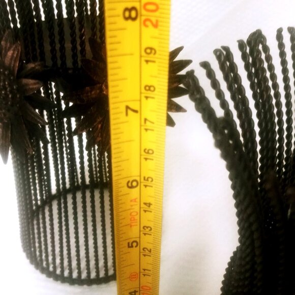 Pillar Candle Holder Wrought Iron Metal Floral Bronze Set of 3 Tier Size Holders - Picture 11 of 16